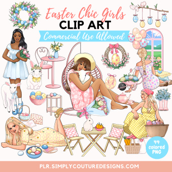 Easter Chic Girls Clipart Easter Chic Girls Clipart