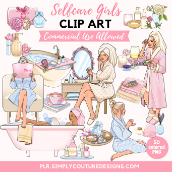 Selfcare Girls Clipart Pack Selfcare Girls Clipart Pack