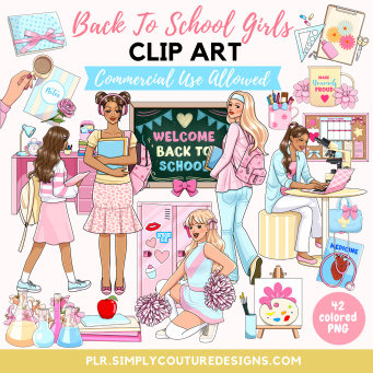 Back To School Girls Clipart Back To School Girls Clipart