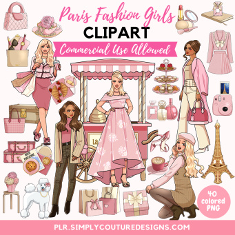 Paris Fashion Girls Clipart Paris Fashion Girls Clipart
