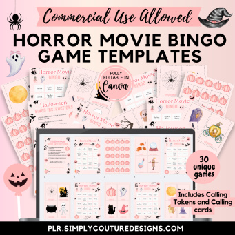 Horror Movie Bingo Game PLR Horror Movie Bingo Game PLR