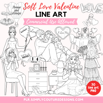 Soft Love Valentine Line Art Soft Love Valentine Line Art