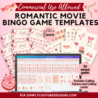 Romantic Movie Bingo Game PLR Romantic Movie Bingo Game PLR
