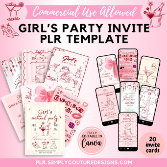 Girl’s Party Invite PLR Template Girl’s Party Invite PLR Template