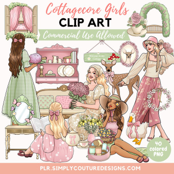Cottagecore Girls Clipart Cottagecore Girls Clipart