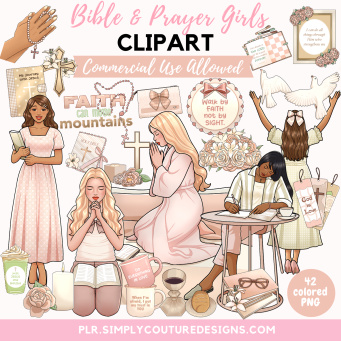 Bible and Prayer Girls Clipart Bible and Prayer Girls Clipart