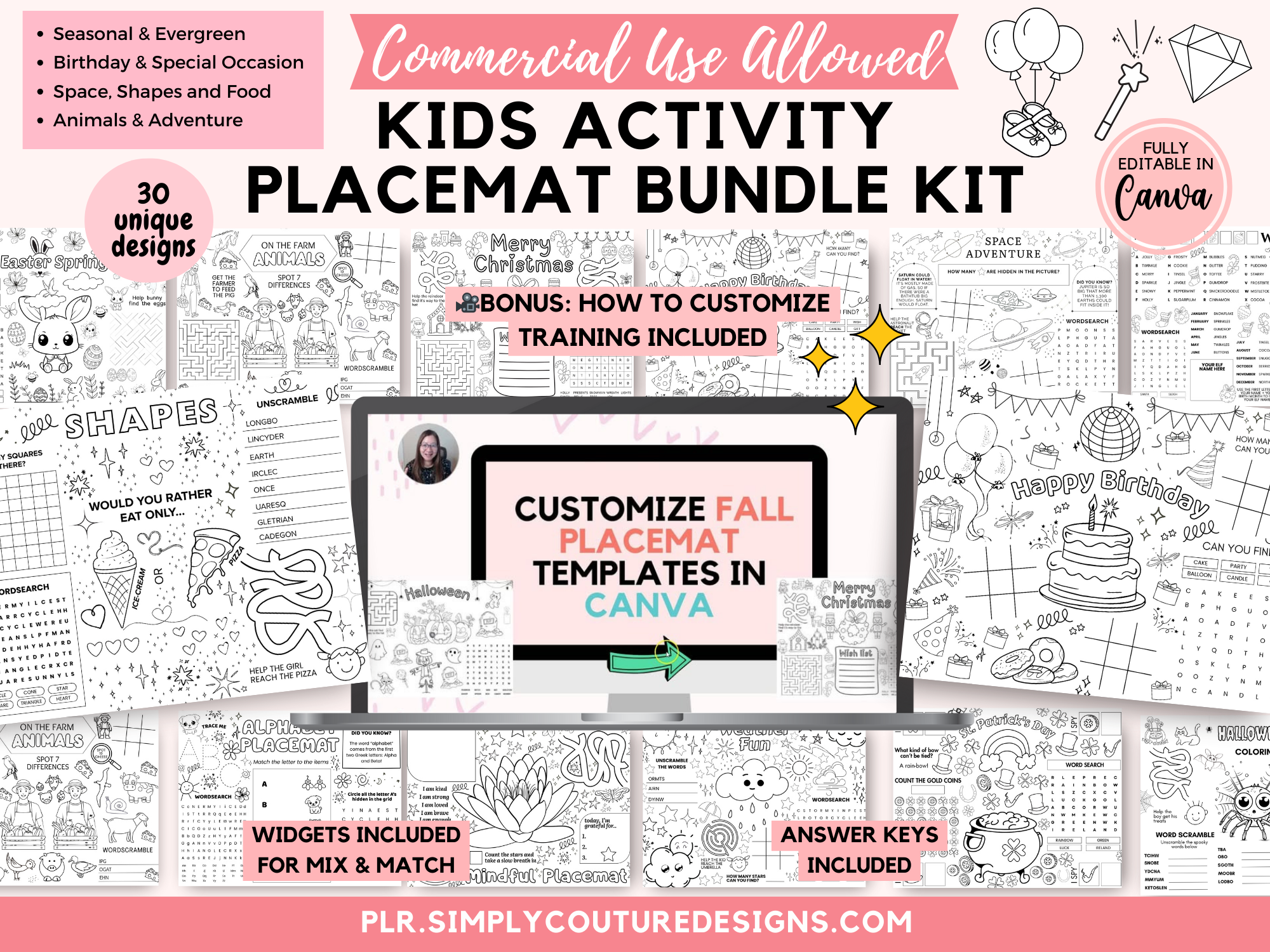 Kids Activity Placemat Bundle PLR
